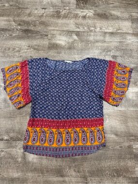 BLL New York Paisley Print Short Sleeve Shirt Small